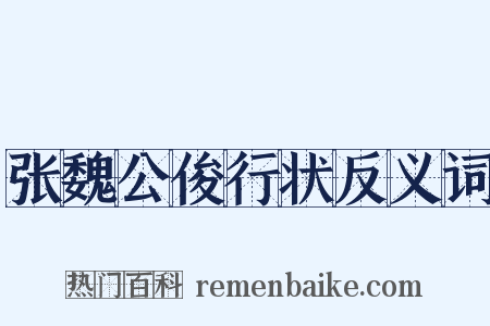 张魏公俊行状反义词是什么意思的图片